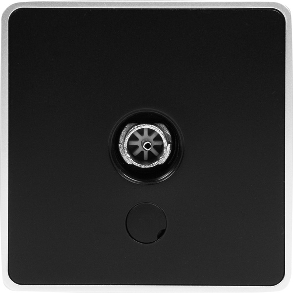 ТВ-розетка оконечная накладная Werkel Gallant звезда, цвет чёрный с ...