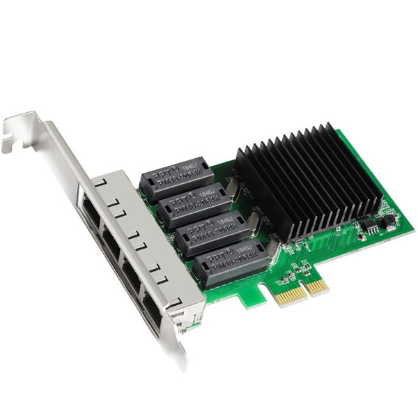 Сетевая карта PCI-E 4 порта Gigabit RTL8111H Чип 10/100/1000 Мбит/с ...
