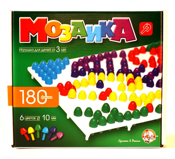 Пластмассовая мозаика для детей, 180 элементов - купить с доставкой по ...
