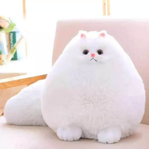 Игрушка мягкая кошка детская. Кот беляш для обнимашек белоснежный ...