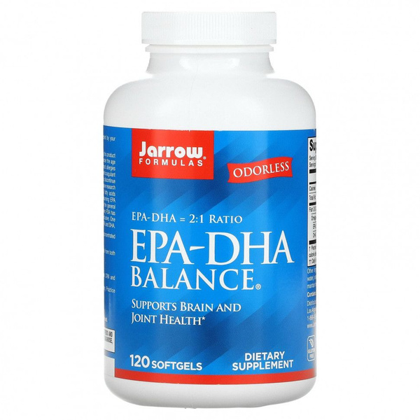 Омега 3, EPA 800 мг, DHA 400 мг, Jarrow Formulas, рыбий жир, 120 капсул ...
