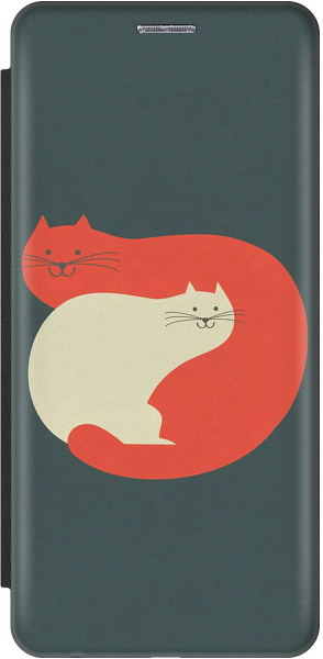 Чехол-книжка Два котика на Infinix Hot 11 / Инфиникс Хот 11 черный ...