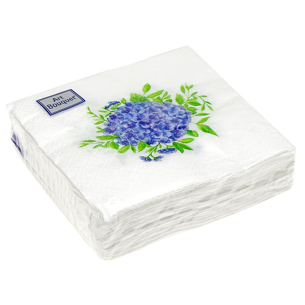 Салфетки бумажные "Art Bouquet" 20х20см, 2-х слойные, 30 штук в ...