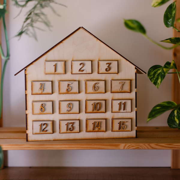 Деревянный адвент-календарь на 15 дней с цифрами - купить с доставкой ...