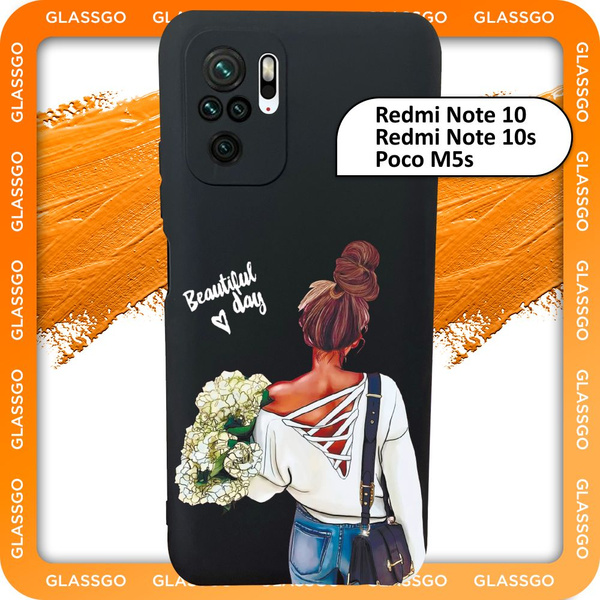 Чехол силиконовый с рисунком девушка с цветами на Redmi Note 10 / 10s ...