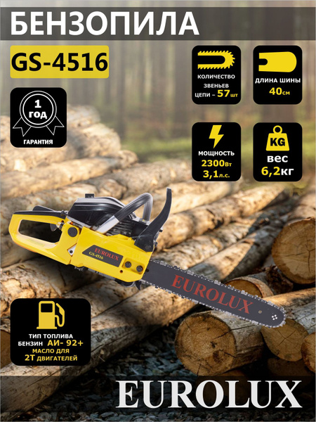 Бензопила GS-4516 Eurolux - купить с доставкой по выгодным ценам в ...