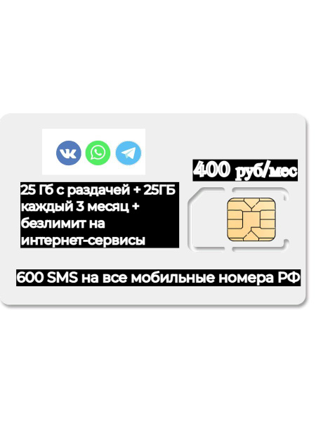 HappySim SIM-карта для телефона_T400 (Вся Россия) - купить с доставкой ...