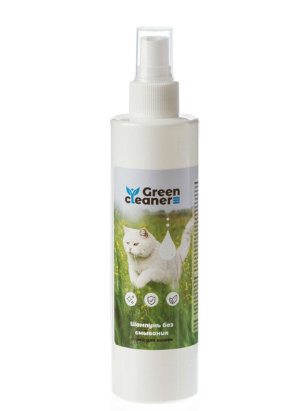 Шампунь без смывания для кошек Green Cleaner. Сухой шампунь для кошек ...