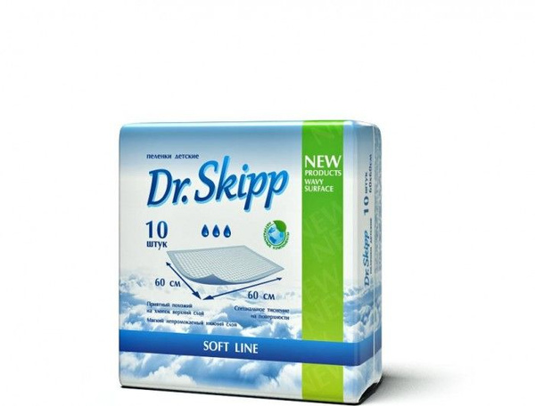 Характеристики Пеленки гигиенические супервпитывающие Dr.Skipp 60x60 см ...