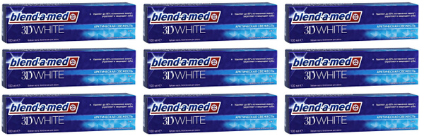 Blend-a-med Зубная паста, 3D White Арктическая свежесть 100 мл, 9 шт ...