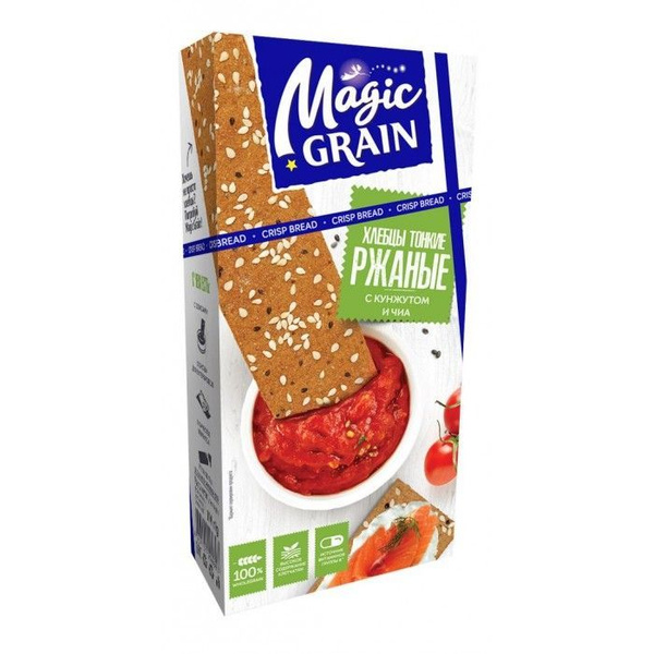 Magic Grain Хлебцы Ржаные, тонкие, кунжут чиа, 114 гр/ - купить с ...