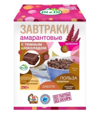 Di&Di Завтраки амарантовые с темным шоколадом, 250 г/ - купить с ...