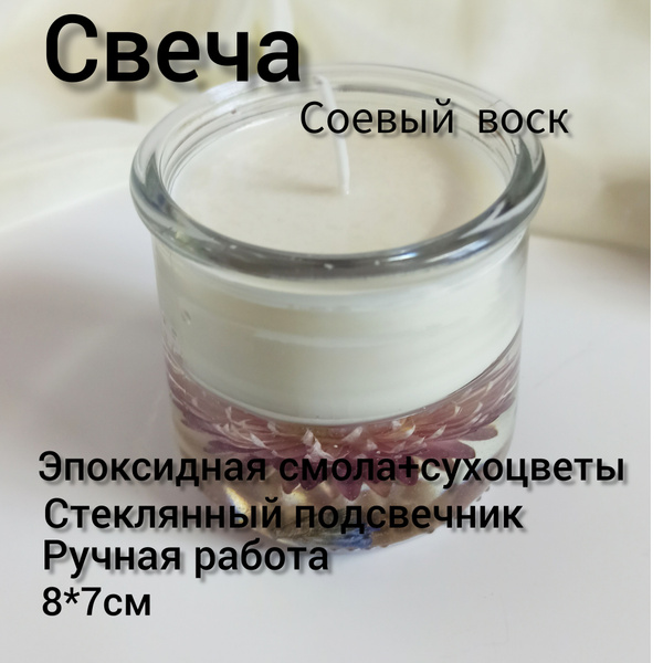 Свеча в стеклянном подсвечнике, с декором. ПС001 - купить по выгодной ...