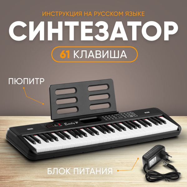 Синтезатор Emily Piano EK-7 BK, 61 клавиша - купить с доставкой по ...