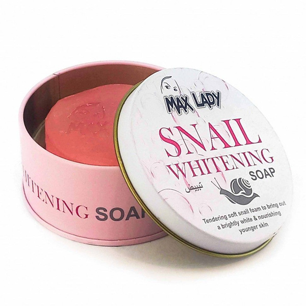 MAX LADY Мыло для лица SNAIL Whitening отбеливающее Муцин УЛИТКИ (банка ...