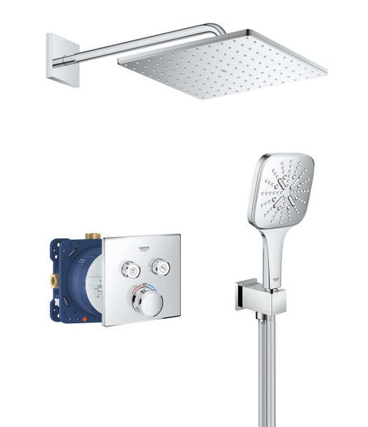Душевая система с тропическим душем и термостатом Grohe SmartControl ...