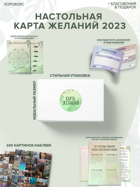 Карта Желаний/Подарочный набор для создания Карты Желаний в белой ...