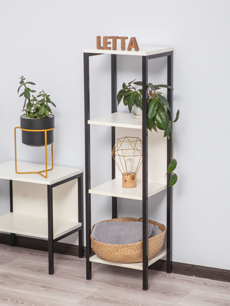 Стеллаж Стеллаж_МК00022_Letta_белое тиснение, 33х27.8х112 см, Letta ...