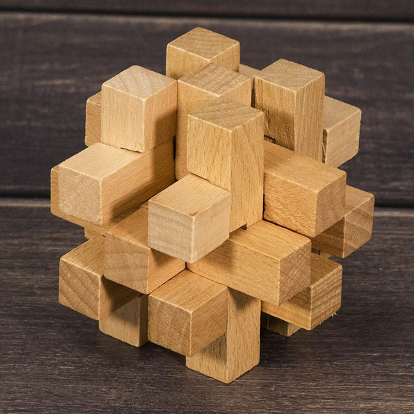 Деревянная головоломка Wooden узел-куб - купить с доставкой по выгодным ...