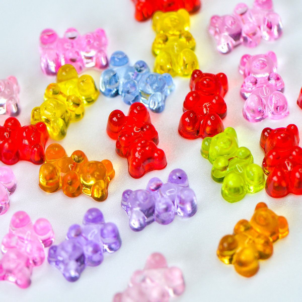 Бусины из акрила 25 шт. Медвежата-джелли/мармеладные мишки, размер ...