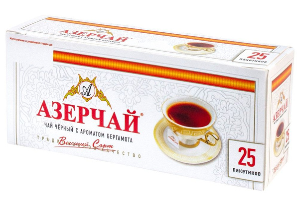 Чай Азерчай черный байховый с бергамотом (2г x 25шт), 50г - купить с ...