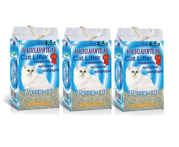 Наполнитель для кошачьего туалета Pussy-Cat цеолитовый, впитывающий, 4 ...
