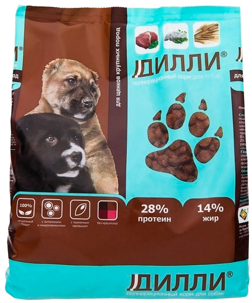 Корм Дилли для щенков крупных пород, 3.7 кг - купить с доставкой по ...