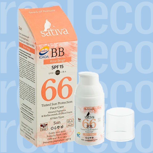 Sativa №66 Тональный BB-крем с защитой от УФ-излучения, SPF 15, оттенок ...