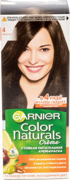 Garnier / Гарньер Color Naturals Крем-краска для волос стойкая тон 4 ...