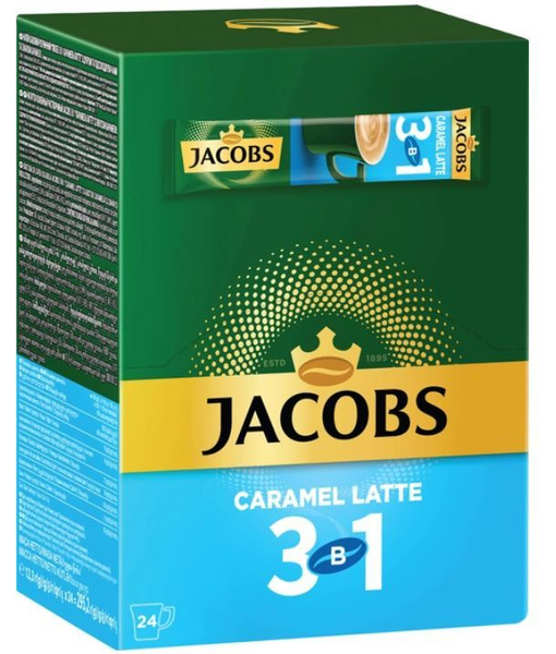 Растворимый кофе Jacobs Caramel Latte 3в1 24 пакетика - купить с ...