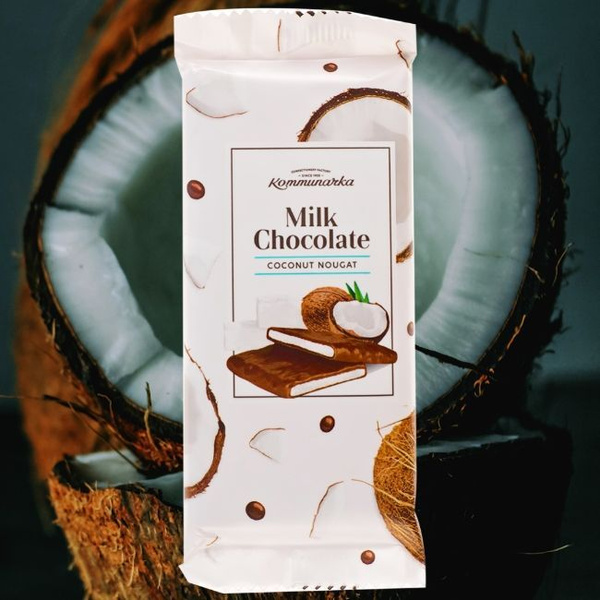Шоколад Коммунарка Milk Chocolate "С КОКОСОВОЙ НУГОЙ" молочный 85 гр ...