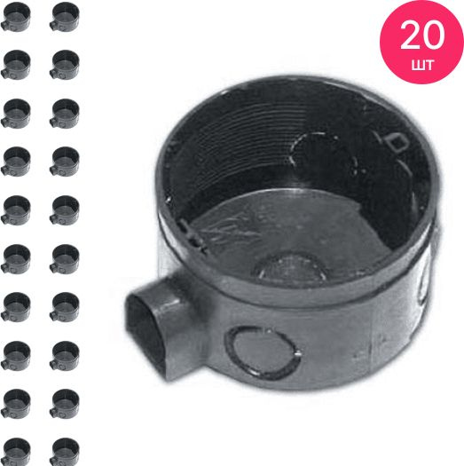 Подрозетник Тусо 10180 с ушами круглый, 65х40мм, 190473 для бетонных ...