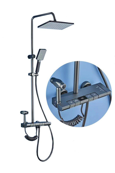 Dikalan Душевой комплект серый металлик - купить с доставкой по ...