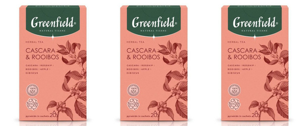 Greenfield Чай травяной Tisane Cascara & Rooibos, 20 пирамидок по 1,8 г ...