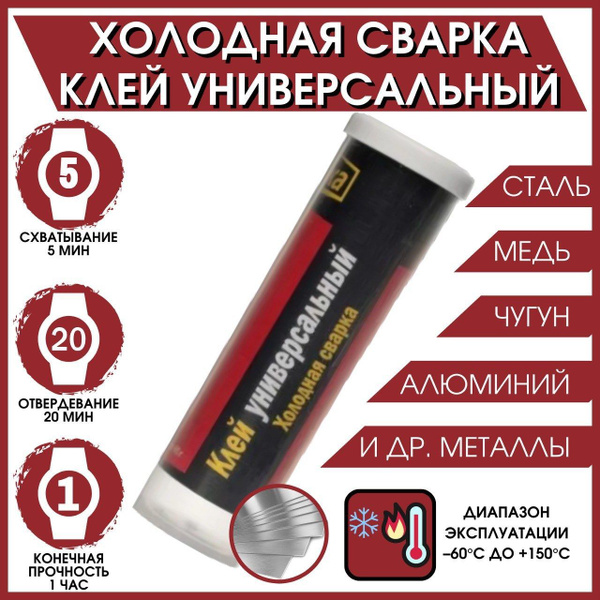 Клей холодная сварка для металла Ремтека, клей водостойкий, клей для ...