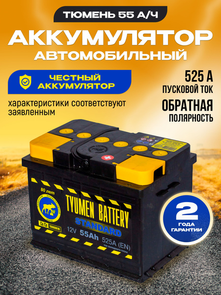 Аккумулятор автомобильный Тюменский аккумуляторный завод 1234G./_55 ...