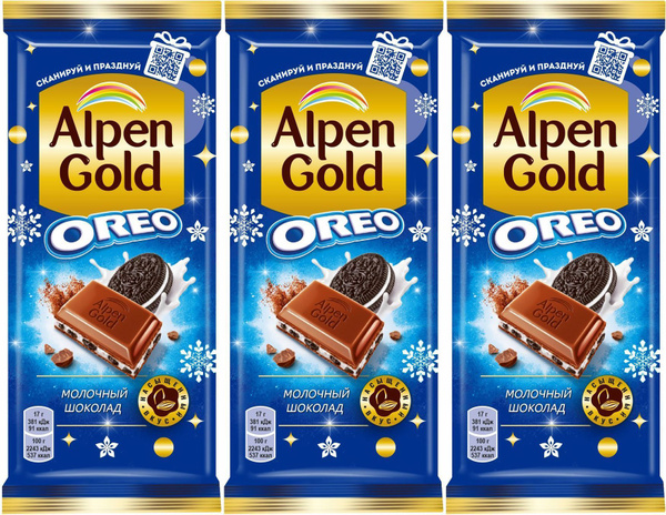 Alpen Gold OREO, шоколад молочный с начинкой со вкусом ванили и ...