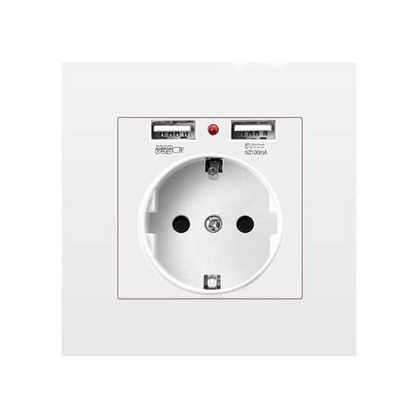 Розетка электрическая с двумя USB+ быстрой зарядкой. Евророзетка с юсб ...