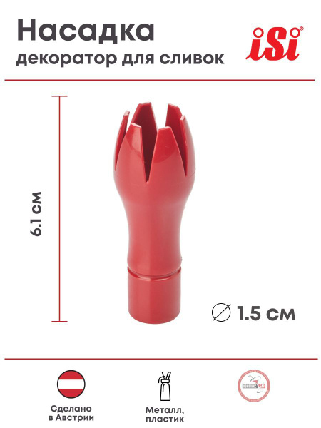 Насадка-декоратор для сифона iSi для сливок 61х25х15мм, пластик, металл ...