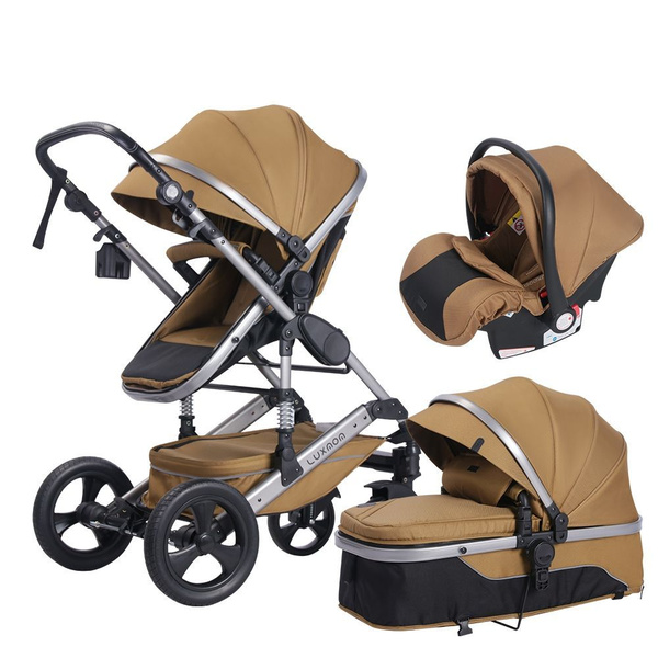 Детская коляска-трансформер 3 в 1 Luxmom 558, пустынный желтый - купить ...