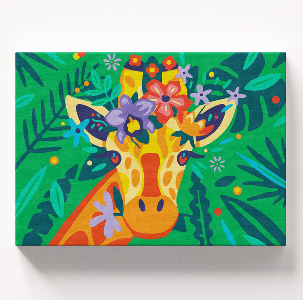 Картина по номерам для детей на холсте с подрамником / Оранжевый жираф ...