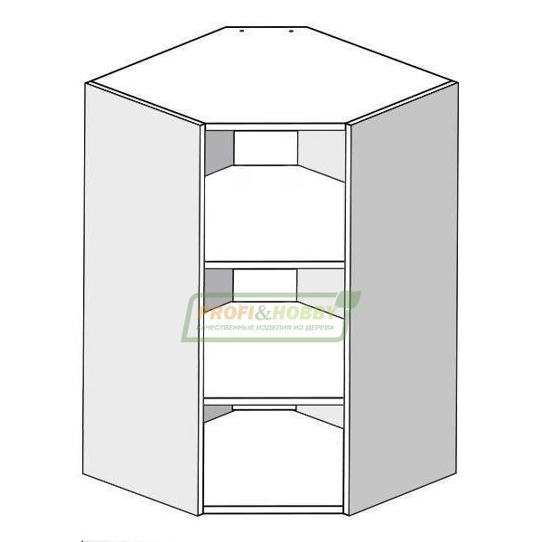 Корпус навесной для кухни 61х61х96 см / шкаф угловой с 2 полками ...