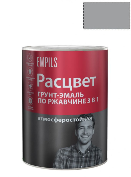Грунт-эмаль Расцвет на ржавчину 3 в 1 алкидная, Алкидная, Глянцевое ...