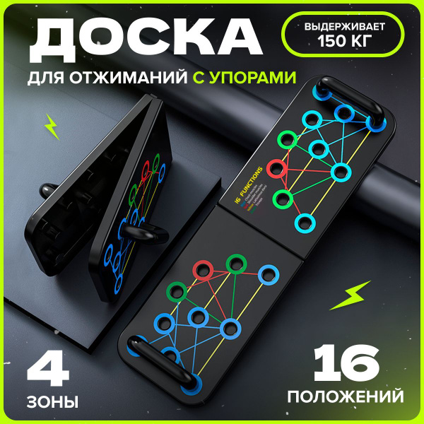 Доска для отжиманий MELL с упорами и платформой 16 в 1 / спортивный ...