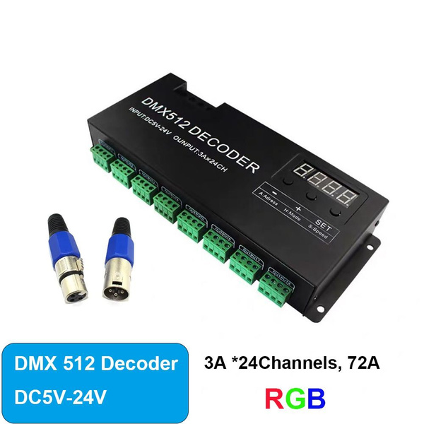 Цифровой 24-канальный декодер RGB DMX512, контроллер RGB DMX512 ...