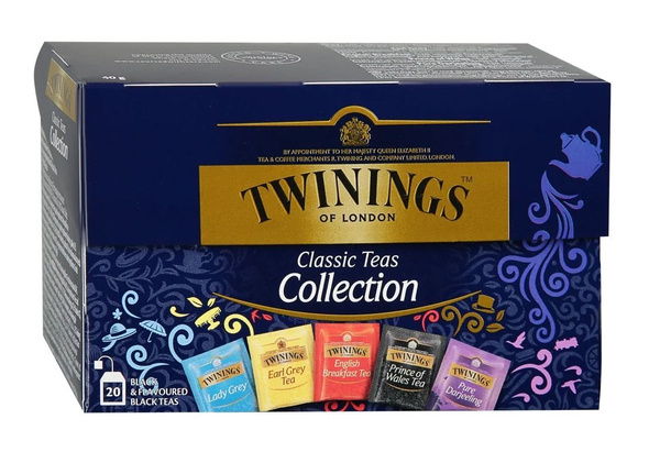 Чай чёрный Twinings Classic Collection 5 вкусов 20 пакетиков - купить с ...