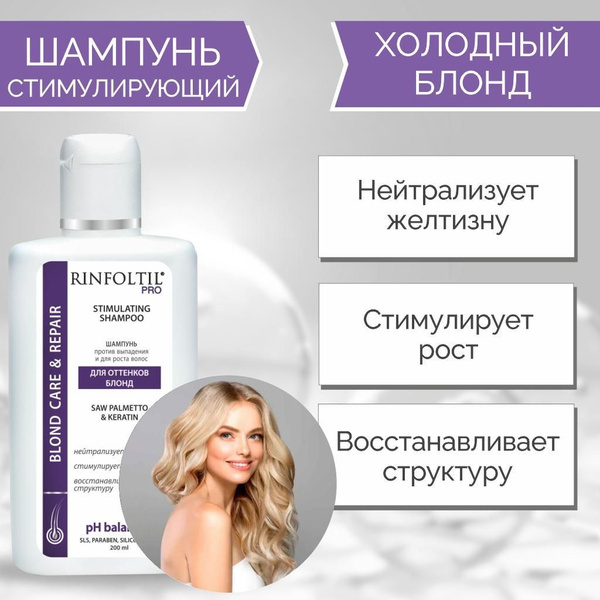 Бессульфатный оттеночный шампунь для волос РИНФОЛТИЛ PRO ...