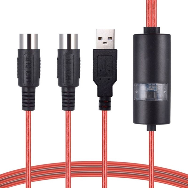Адаптер кабеля интерфейса MIDI USB с входом и выходом, фортепианная ...