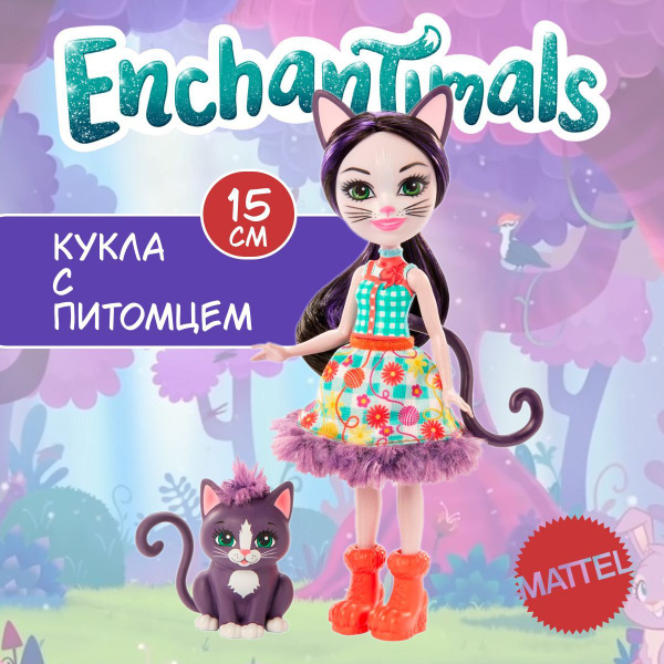 Игровой набор Enchantimals кукла Сиеста Кэт с питомецем Клаймбер ...