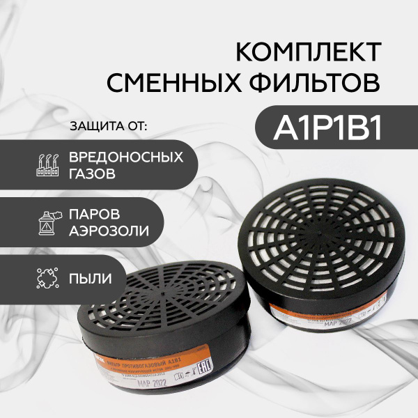 Сменные фильтры РУ-60М марки А1В1Р1 для респиратора "Исток 300/400 ...